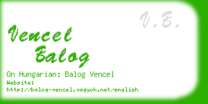 vencel balog business card